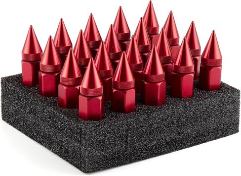 SINGARO 20PCS M12X1.25 مكسرات العروة العجلة ، غطاء محدد موالف موافق 60 ملم عجلات الألومنيوم الحافات العروة (أسود) in Kuwait