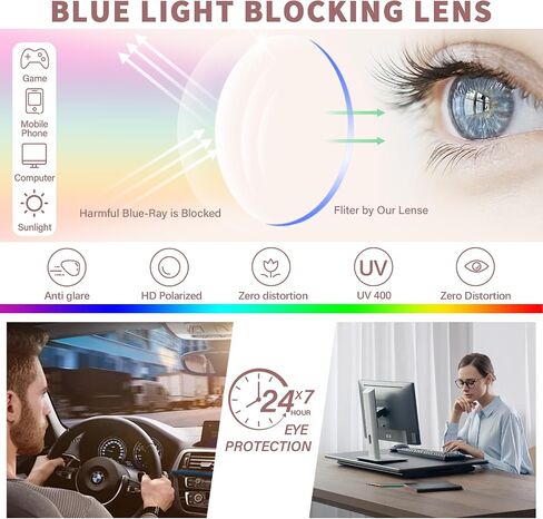 Bifocal Reading Glasses for Women Blue Light Blocking Clear Top Bifocal Computer Readers with Spring Hinges in Saudi Arabia