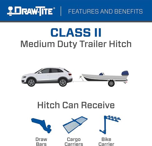Draw-Tite 24939 Class 1 Trailer Hitch ، 1.25 بوصة مستقبل ، أسود ، متوافق مع 2017-2020 Hyundai Elantra in Saudi Arabia