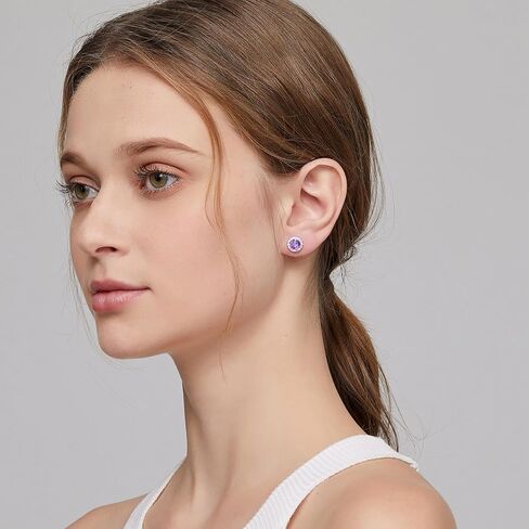 Jiamiaoi 18K White Gold Plated 3.5 Carats Round Halo Earrings 925 Sterling Silver Solitaire Stud Earrings for Women, Sparkle 5A+ Cubic Zirconia Earrings Studs CZ Diamond Stud Earrings Jewelry for Women in Kuwait