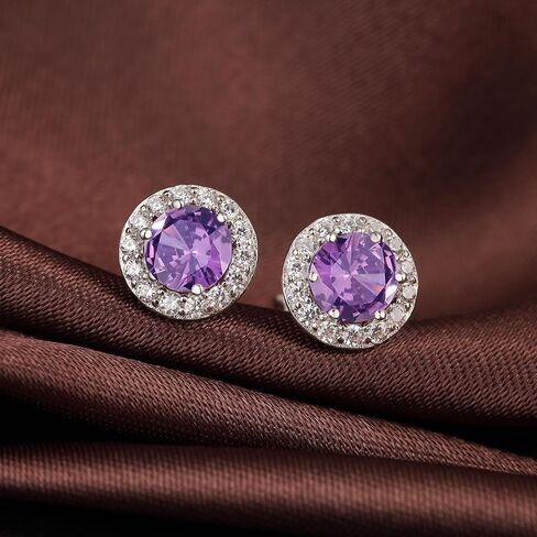 Jiamiaoi 18K White Gold Plated 3.5 Carats Round Halo Earrings 925 Sterling Silver Solitaire Stud Earrings for Women, Sparkle 5A+ Cubic Zirconia Earrings Studs CZ Diamond Stud Earrings Jewelry for Women in Kuwait