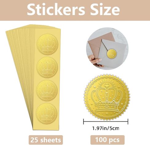 WADORN 100Pcs Football Gold Foil Stickers, 2 Inch Rugby Ball Gold Embossed Envelopes Seals Football Round Self Adhesive Embossed Seal Labels for DIY Crafts Sport Party Invitations Greeting Cards in Kuwait