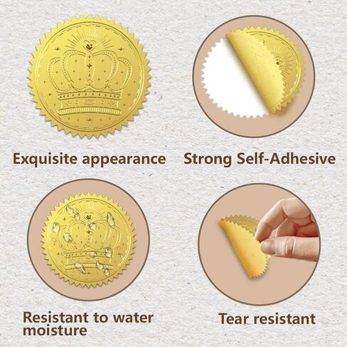 WADORN 100Pcs Football Gold Foil Stickers, 2 Inch Rugby Ball Gold Embossed Envelopes Seals Football Round Self Adhesive Embossed Seal Labels for DIY Crafts Sport Party Invitations Greeting Cards in Kuwait