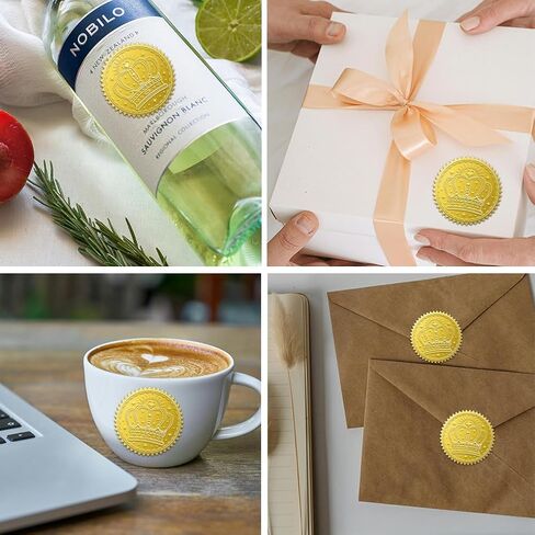 WADORN 100Pcs Football Gold Foil Stickers, 2 Inch Rugby Ball Gold Embossed Envelopes Seals Football Round Self Adhesive Embossed Seal Labels for DIY Crafts Sport Party Invitations Greeting Cards in Kuwait