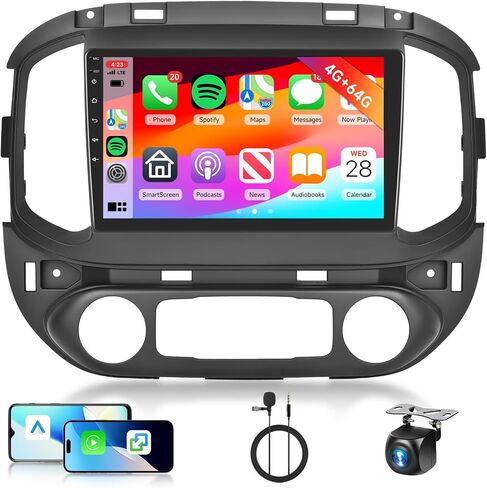 ستيريو سيارة Hodozzy 2G 64G Android لسيارة Chevy Colorado/GMC Canyon 2015-2019 Radio Carplay Wireless Android Auto، شاشة لمس 9 بوصة مع نظام تحديد المواقع العالمي/WiFi/Bluetooth، FM RDS، وصلة مرآة، راديو كاميرا احتياطية in Saudi Arabia