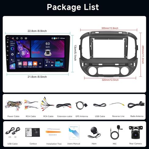 ستيريو سيارة Hodozzy 2G 64G Android لسيارة Chevy Colorado/GMC Canyon 2015-2019 Radio Carplay Wireless Android Auto، شاشة لمس 9 بوصة مع نظام تحديد المواقع العالمي/WiFi/Bluetooth، FM RDS، وصلة مرآة، راديو كاميرا احتياطية in Saudi Arabia