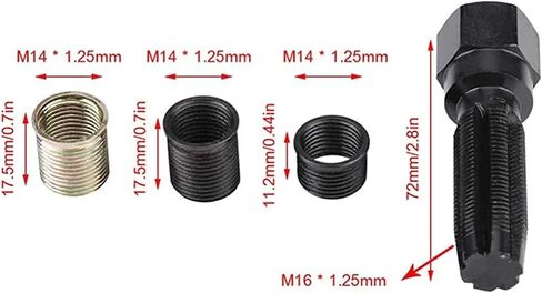 16pcs 14mm Spark Pl-ug rethread Kit Reamer Tap Repair M14x1.25 Cylinder Head لإصلاح أدوات السيارة Auto Auto in Saudi Arabia