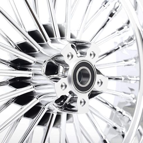 TOFR 21x3.5 Front 18x3.5 Rear Rims Wheels Tubeless 36 Fat Spokes Tubeless For Harley FL Touring FLHR Road King FLTR Road Glide FLHT Electra Glide FLHX Street Glide 1984-2008 Chrome in Saudi Arabia