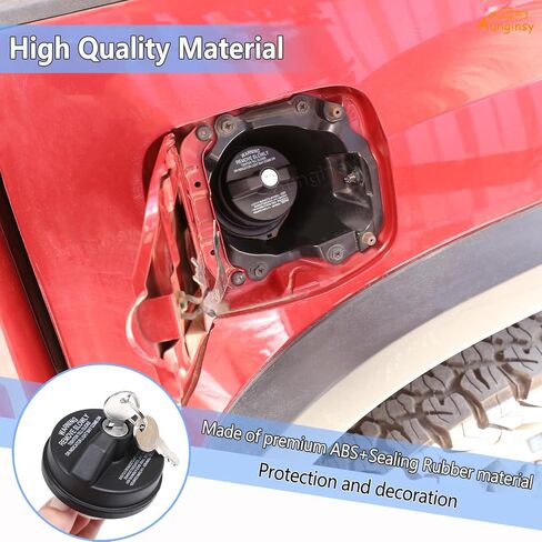 Aunginsy Fuel Tank Cap Replacement Anti-theft Lock Cap Compatible with Toyota Tacoma 2016-2023 Car Door Fuel Tank Cover W/Lock Gas Cap Tank Trim Cover Fuel Filler Door Protector with Lock Accessories in Saudi Arabia