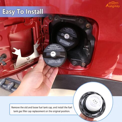 Aunginsy Fuel Tank Cap Replacement Anti-theft Lock Cap Compatible with Toyota Tacoma 2016-2023 Car Door Fuel Tank Cover W/Lock Gas Cap Tank Trim Cover Fuel Filler Door Protector with Lock Accessories in Saudi Arabia