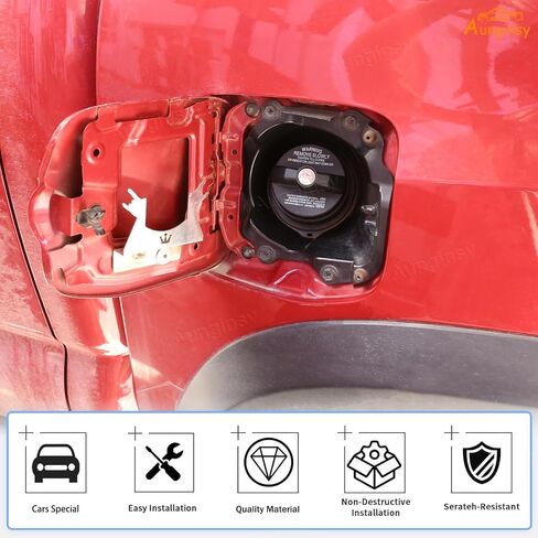 Aunginsy Fuel Tank Cap Replacement Anti-theft Lock Cap Compatible with Toyota Tacoma 2016-2023 Car Door Fuel Tank Cover W/Lock Gas Cap Tank Trim Cover Fuel Filler Door Protector with Lock Accessories in Saudi Arabia