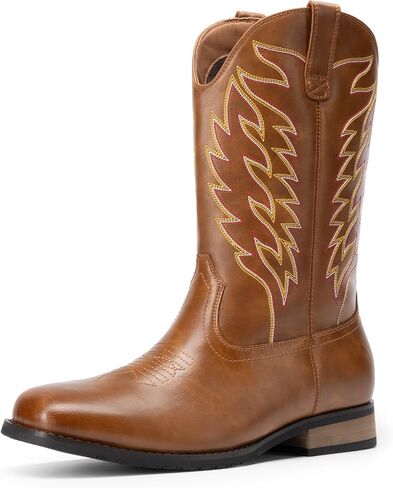 Bruno Marc Cowboy Boots for Men ، تنزلق على الأحذية الغربية مع حذاء Tee Square Squar in Saudi Arabia