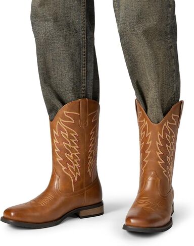 Bruno Marc Cowboy Boots for Men ، تنزلق على الأحذية الغربية مع حذاء Tee Square Squar in Saudi Arabia