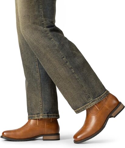 Bruno Marc Cowboy Boots for Men ، تنزلق على الأحذية الغربية مع حذاء Tee Square Squar in Saudi Arabia