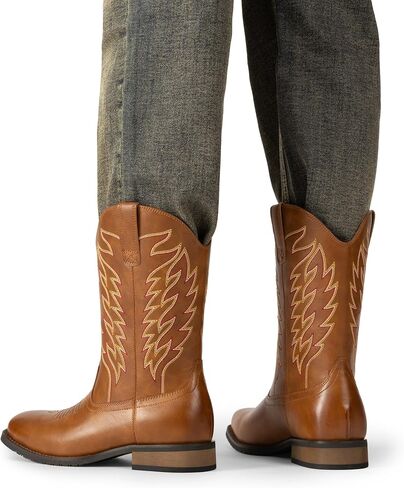 Bruno Marc Cowboy Boots for Men ، تنزلق على الأحذية الغربية مع حذاء Tee Square Squar in Saudi Arabia