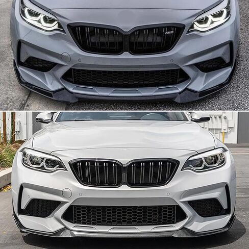 Front Bumper Lip Compatibility with 2019-2021 F87 M2 CS Style Front Chin Diffuser Lip Air Dam Splitter Spoiler (Carbon Fiber Style) in Kuwait