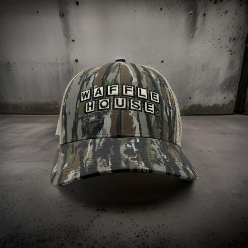 Realtree Color Camo Waffle House Embroidery Logo Hat | Adjustable Velcro Backing Cap | Limited Edition for Men and Women in Saudi Arabia