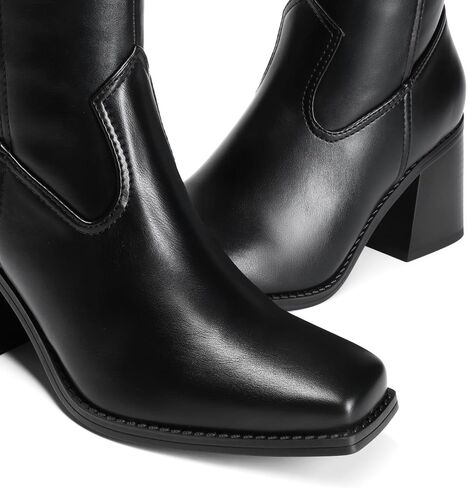 DREAM PAIRS Women's Knee High Boots Chunky Heel Square Toe Tall Boot for Women with Side Zipper in Saudi Arabia