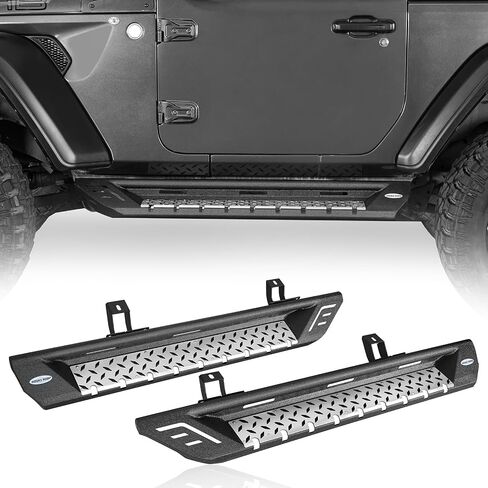 Hooke Road Wrangler JL 2 Doors Running Boards Drop Side Step Bars for 2018-2025 Jeep Wrangler JL 2-Door, Non-Slip Step Rock Sliders Nerf Bar in Saudi Arabia