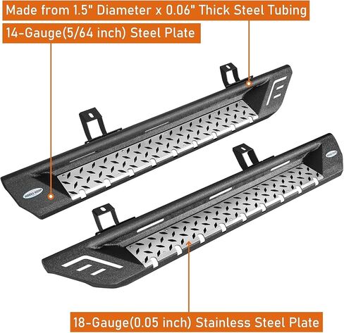 Hooke Road Wrangler JL 2 Doors Running Boards Drop Side Step Bars for 2018-2025 Jeep Wrangler JL 2-Door, Non-Slip Step Rock Sliders Nerf Bar in Saudi Arabia