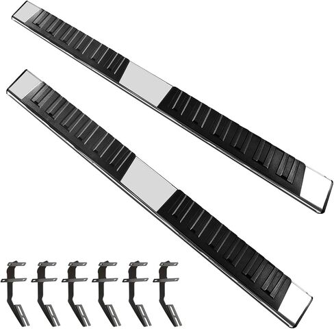 Running Boards Compatible with Ford F150 Supercrew Cab 2015-2024, Side Steps Fit for F250 F350 Super Duty Crew Cab 2017-2024, 6.5" Wide Stainless Steel Step Bars in Saudi Arabia