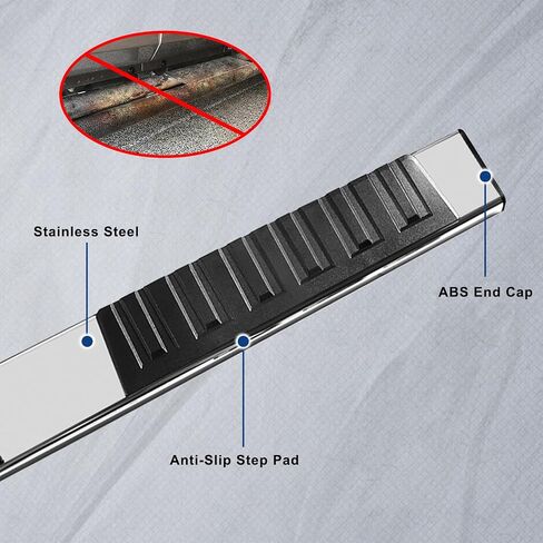 Running Boards Compatible with Ford F150 Supercrew Cab 2015-2024, Side Steps Fit for F250 F350 Super Duty Crew Cab 2017-2024, 6.5" Wide Stainless Steel Step Bars in Saudi Arabia