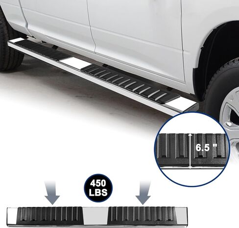 Running Boards Compatible with Ford F150 Supercrew Cab 2015-2024, Side Steps Fit for F250 F350 Super Duty Crew Cab 2017-2024, 6.5" Wide Stainless Steel Step Bars in Saudi Arabia
