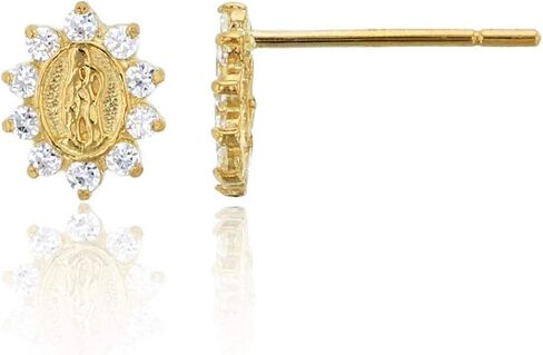14K الذهب الأصفر الذهب micropave الديني Zirconia stud القرط in Saudi Arabia