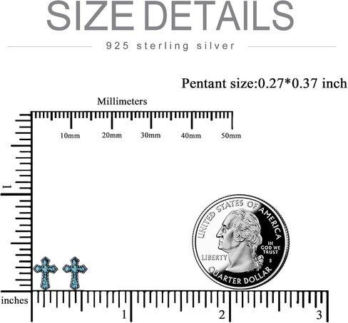 أقراط متقاطعة مع الفيروز 925 Sterling Silver Black Cross Cross Meries Jewelry Christian for Men Women in Saudi Arabia