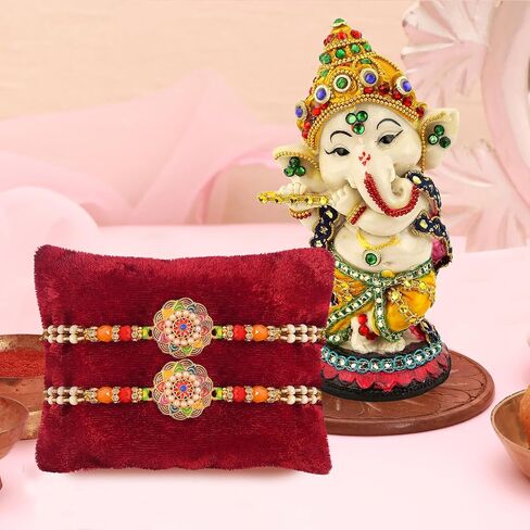 TIED RIBBONS Rakhi for Brother Set of 3 Rakhi Set for Brother | Rakhi Card | Roli Tikka - Raksha bandhan Rakhi Bracelet for Brother Rakhi for Bhaiya | Bhai Rakhi Thread | Rakhi Set for Brother in Saudi Arabia
