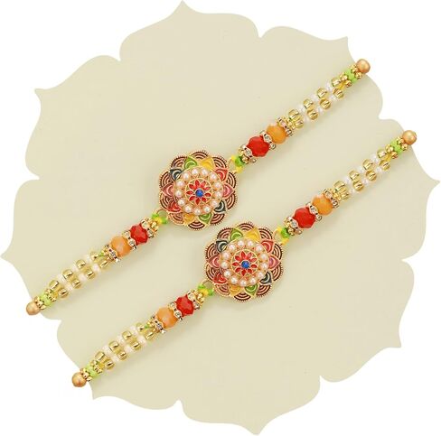 TIED RIBBONS Rakhi for Brother Set of 3 Rakhi Set for Brother | Rakhi Card | Roli Tikka - Raksha bandhan Rakhi Bracelet for Brother Rakhi for Bhaiya | Bhai Rakhi Thread | Rakhi Set for Brother in Saudi Arabia