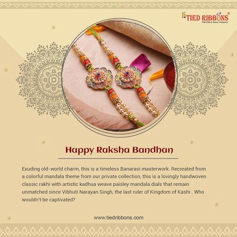 TIED RIBBONS Rakhi for Brother Set of 3 Rakhi Set for Brother | Rakhi Card | Roli Tikka - Raksha bandhan Rakhi Bracelet for Brother Rakhi for Bhaiya | Bhai Rakhi Thread | Rakhi Set for Brother in Saudi Arabia