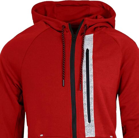 Galaxy by Harvic Men Ful Full zip Tech Fleece Hoodie و Jogger المكون من قطعتين مع تصميم تقليم عاكس in Kuwait