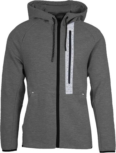 Galaxy by Harvic Men Ful Full zip Tech Fleece Hoodie و Jogger المكون من قطعتين مع تصميم تقليم عاكس in Kuwait