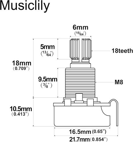 Alpha Mini B1Meg Metric Potentiometers Split Shaft Linear Taper Pots for Electric Guitar or Bass (2 Pieces) in Saudi Arabia