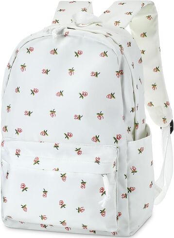 Cunno School Backpack for Teen Girls Boys Kids Cute Nylon Bookbag Waterproof Preppy Backpack Travel Laptop Bag for Students(Pink,Simple Style) in Saudi Arabia