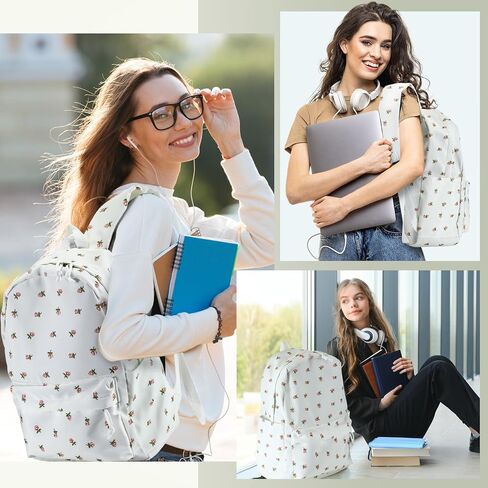 Cunno School Backpack for Teen Girls Boys Kids Cute Nylon Bookbag Waterproof Preppy Backpack Travel Laptop Bag for Students(Pink,Simple Style) in Saudi Arabia