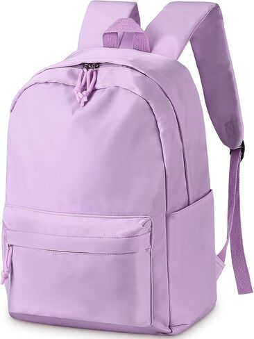 Cunno School Backpack for Teen Girls Boys Kids Cute Nylon Bookbag Waterproof Preppy Backpack Travel Laptop Bag for Students(Pink,Simple Style) in Saudi Arabia