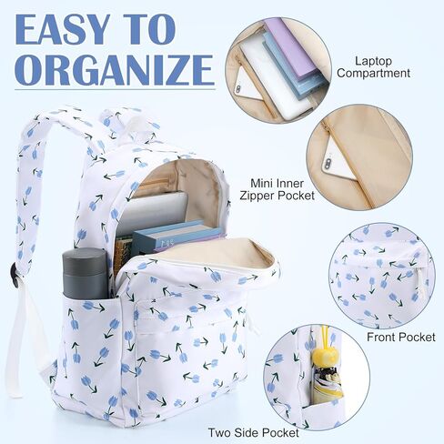 حقيبة ظهر للمدرسة Cunno for Teen Girls Boys Kids Cute Nylon Bookbag Preppy Backpack Backpack Propack Bag Bag Lage للطلاب (الأسلوب الوردي ، البسيط) in Saudi Arabia