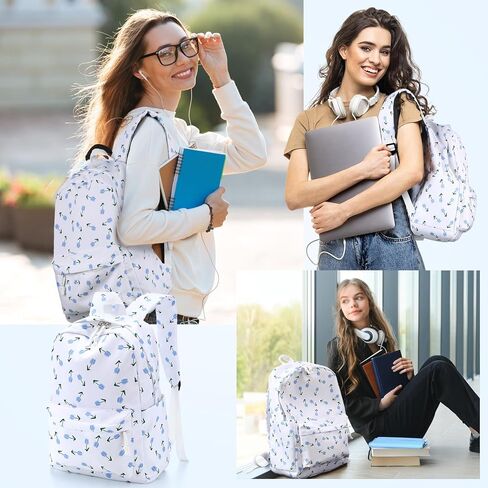 حقيبة ظهر للمدرسة Cunno for Teen Girls Boys Kids Cute Nylon Bookbag Preppy Backpack Backpack Propack Bag Bag Lage للطلاب (الأسلوب الوردي ، البسيط) in Saudi Arabia