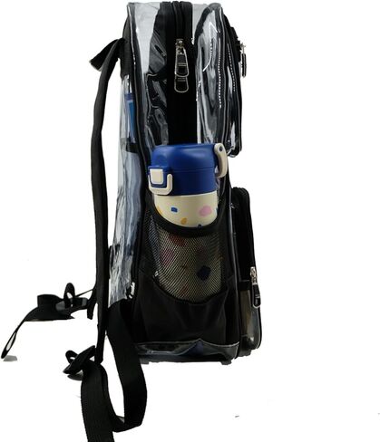 Clear Backpack for School Heavy Duty PVC Transparent Bag See Through Bookbag for Stadium Approved Women Girls(Cute, Turquoise) in Kuwait