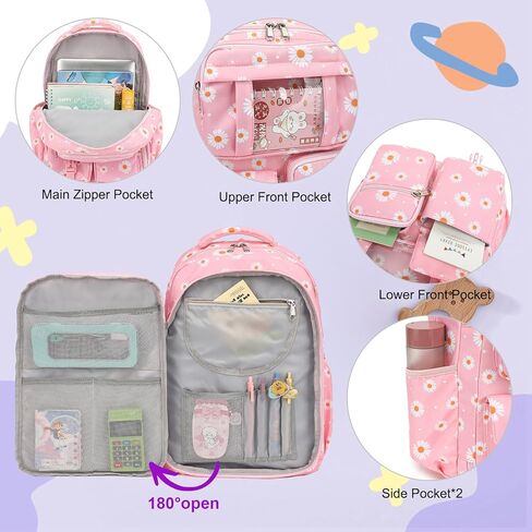 حقائب الظهر في مدرسة ليوبارد للمراهقين الفتيات ، 3pcs ثلاجة على ظهرها مع حقيبة قلم رصاص معزول لصندوق الغداء للأطفال in Kuwait