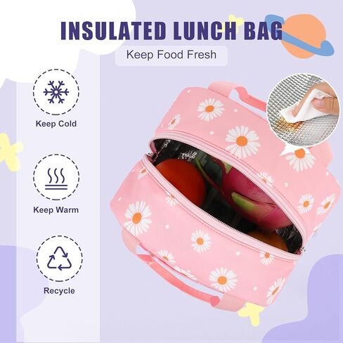 حقائب الظهر في مدرسة ليوبارد للمراهقين الفتيات ، 3pcs ثلاجة على ظهرها مع حقيبة قلم رصاص معزول لصندوق الغداء للأطفال in Kuwait