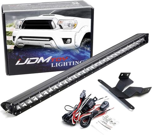 iJDMTOY Lower Grille Mount 30-Inch LED Light Bar Compatible with 2005-2015 Toyota Tacoma, Includes (1) 150W High Power CREE LED Lightbar, Bumper Opening Mount Brackets & On/Off Switch Wiring Kit in Kuwait