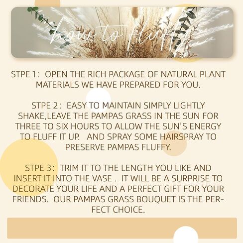 Neutral Dried Grass Bouquet with Eucalyptus & Bunny Tails – Natural Minimalist Arrangement in Soft Beige Tones – Rustic Boho Home Decor（17inch） in Kuwait