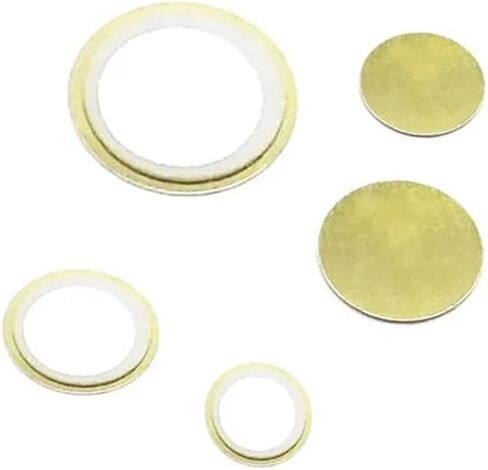 10PCS Piezo Elements Buzzer Sounder Sensor Trigger Drum Disc Copper Piezo Speaker 12MM 15MM 20MM 27MM 35MM 50MM Piezoelectric(18mm Brass) in Saudi Arabia