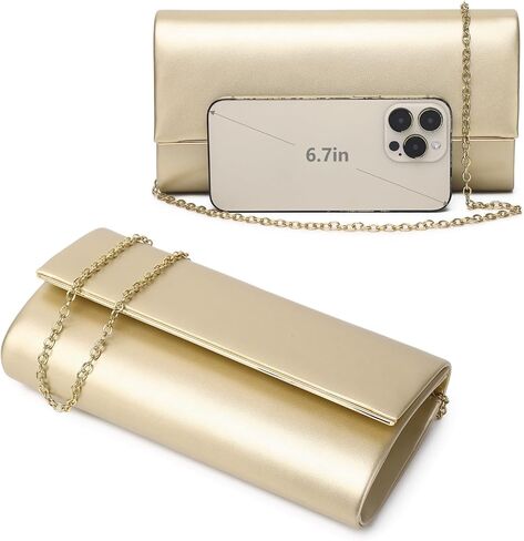 Women Evening Bag Leather Clutch for Women Women Evening Handbag مع سلسلة قابلة للفصل ، مثالية لحفل الزفاف والحفلات وحفلة موسيقية in Kuwait