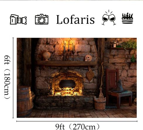 lofaris 7x5ft هالوين خلفية للتصوير الفوتوغرافي منزل مسكون القوطية الساحرة غرفة الموقد حجر الطوب الطابق الجماجم هالوماس خلفية الجدار لجميع القديسين عيد الصورة استوديو الدعامة in Saudi Arabia