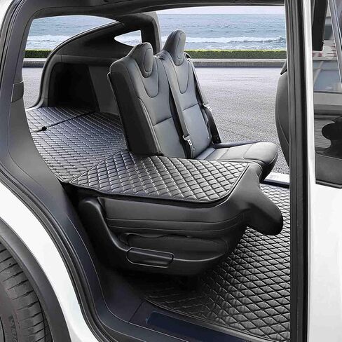 Topfit Tesla Model x 5 مقعد الحصير ومواقع المقعد 2rd حصيرة حصيرة في جميع الأحوال الجوية مخصصة للماء مجموعة كاملة لإكسسوارات Tesla Model X 2022-2025 in Kuwait