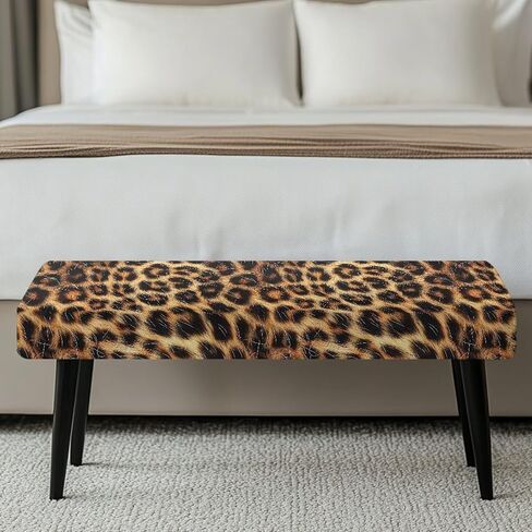 Dining Bench Covers,Leopard Print Elastic Chair Covers,Soft Stretch Dining Bench Cover for Dining Room Living Room Home Party,Easy to Install in Kuwait
